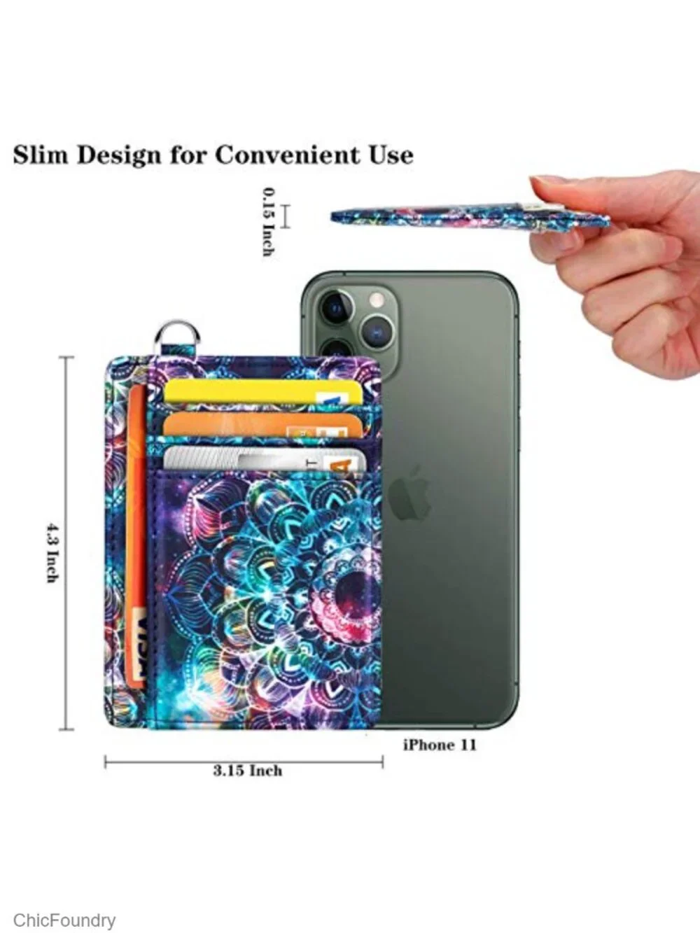 Minimalist Slim Faux Leather RFID Blocking Card Holder Wallet for Women